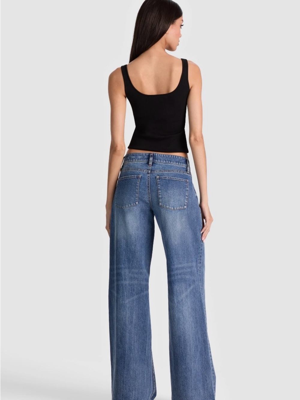 Alice + Olivia Indigo Wide-Leg High-Rise Jeans